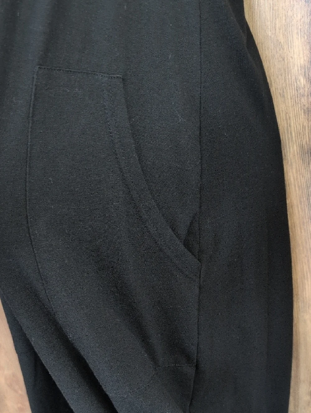 Black Spaghetti Strap Tank Top Crop Capri Jumpsuit S Q240 - Picture 4 of 7